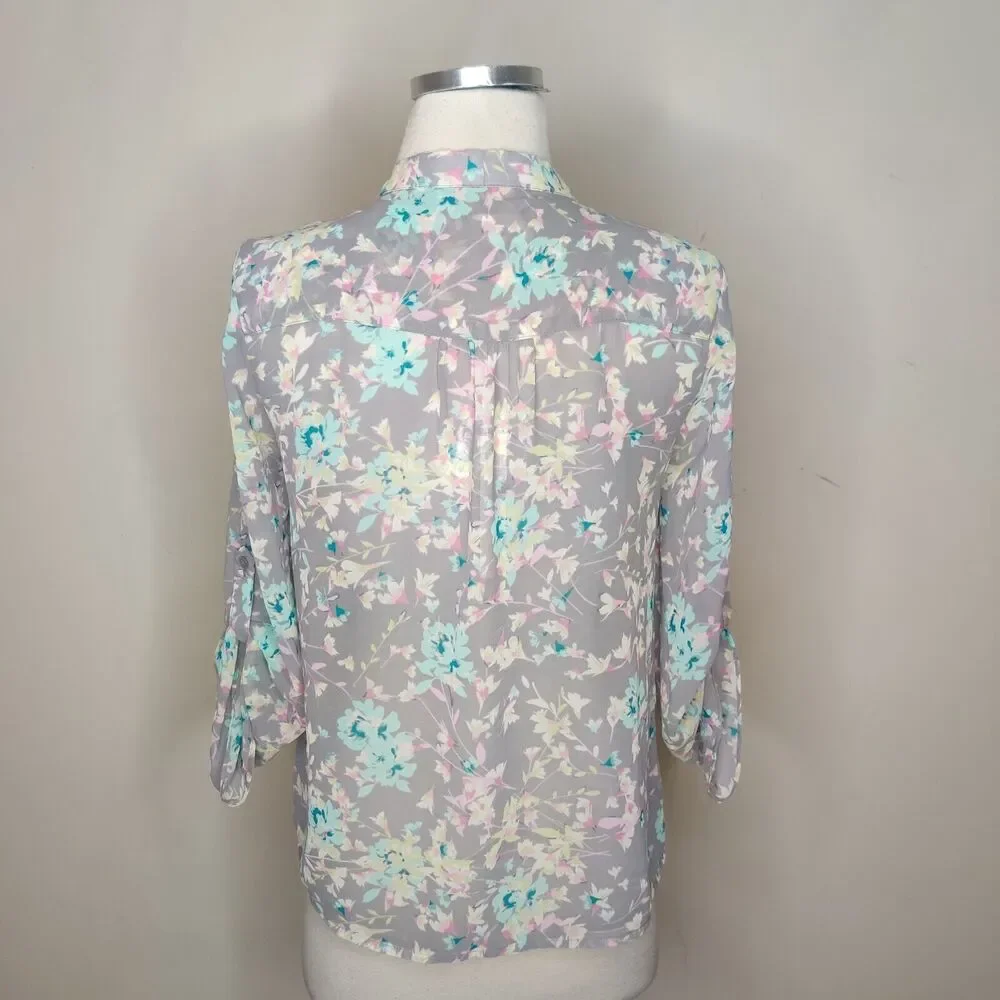 LC‎ Lauren Conrad Open Front Floral Blouse